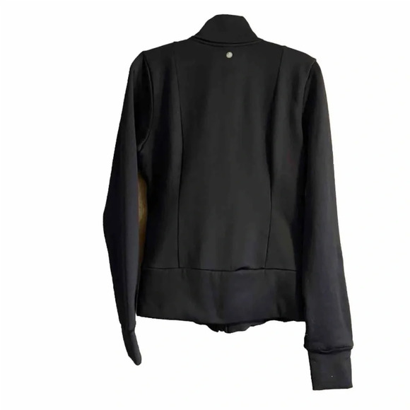 Yogalicious Jacket Medium Black Full Zip Activewear Yoga Thumb Holes Stretch - Picture 3 of 7